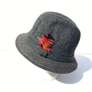 Vintage Kangol English Vagabond Tweed Trilby 100% Wool Gray Men’s Large